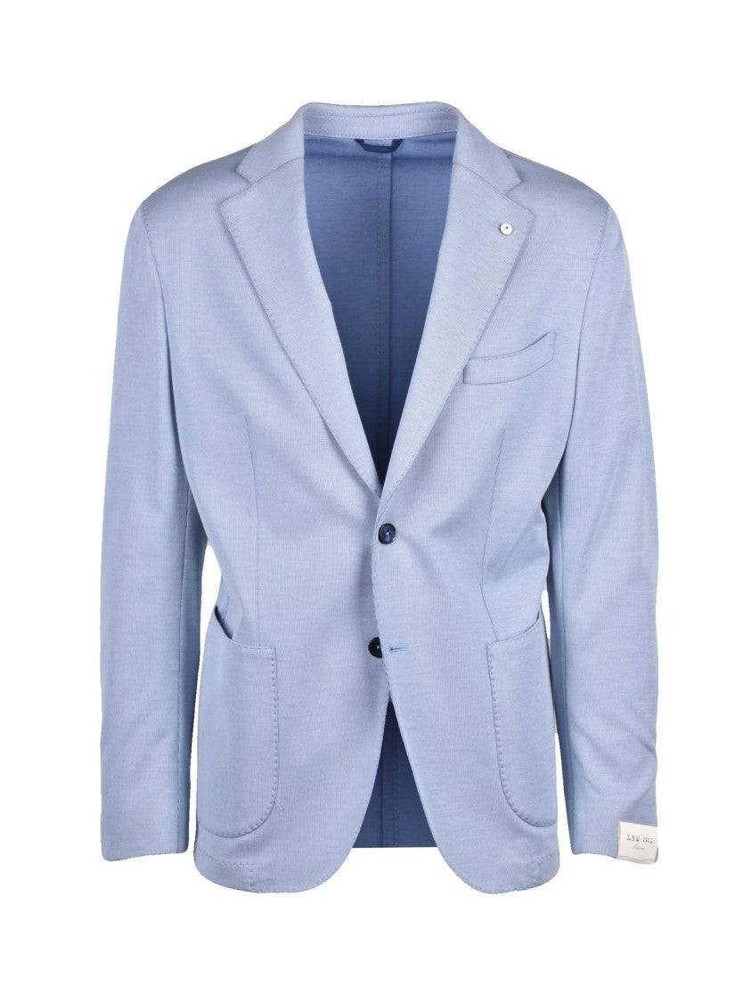 L.B.M. 1911 Cotton Stretch Blazer Jacket With Rounded Fit And Two-Button Closure