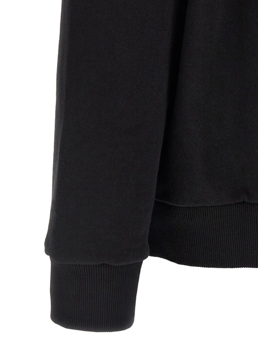 Mm6 By Maison Margiela Black Central Printed Detail Cotton Hoodie