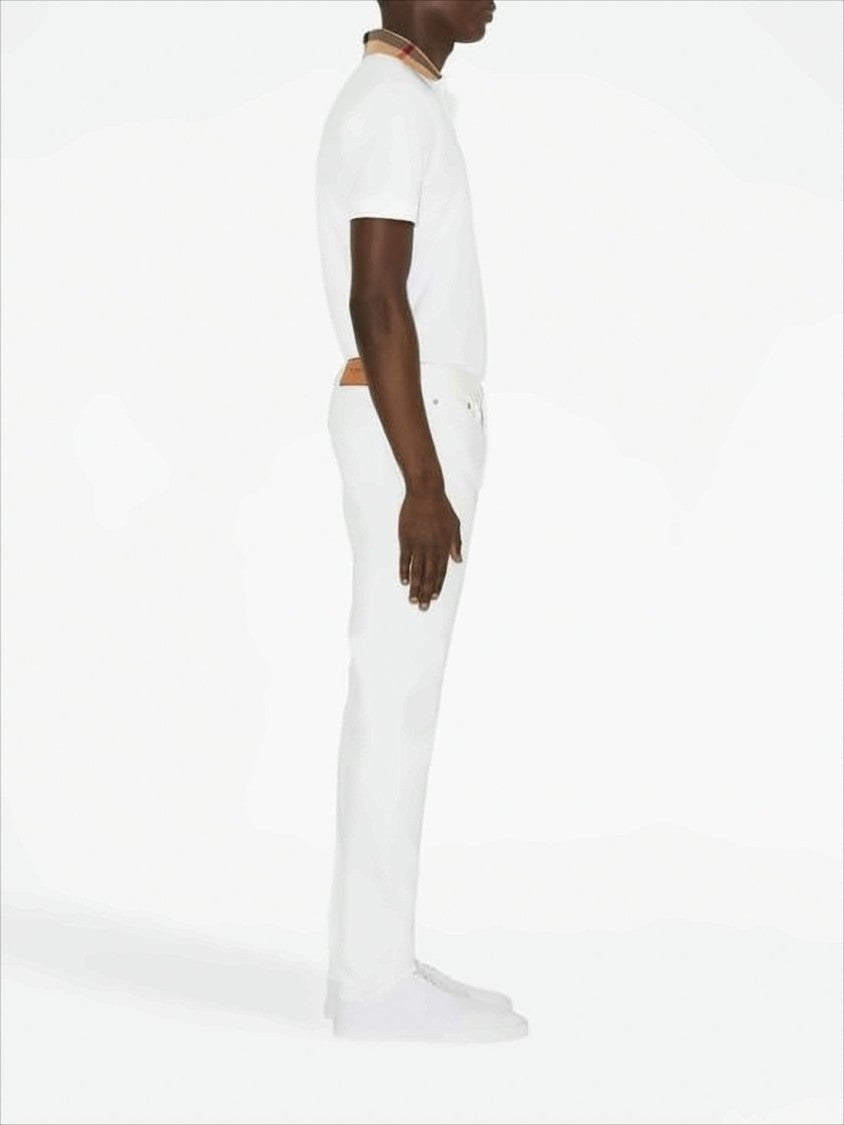 Burberry Short-Sleeve Polo Shirt With Checkered Collar