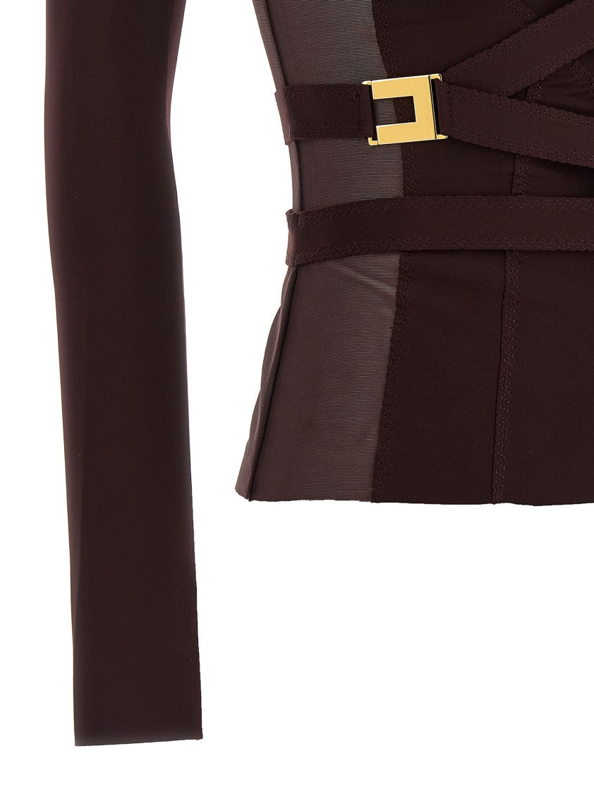 Elisabetta Franchi Bielastic Blazer With Sweetheart Neckline