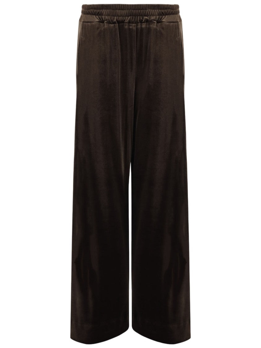 Don't @ Me Brown Cropped Elastic Waistband Stretch Nylon Pants