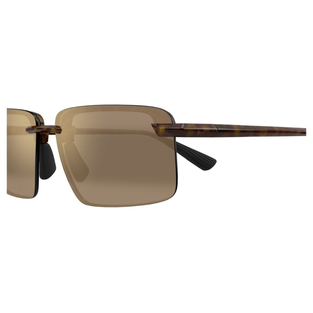 Maui Jim Laulima Rimless Rectangular Sunglasses With Tortoiseshell Detail