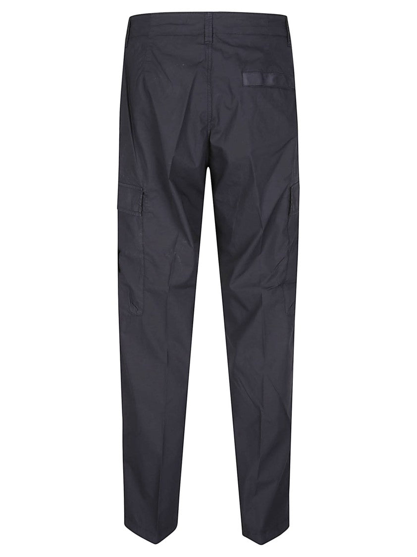 Stone Island Black Cotton Utility Straight-Leg Pants