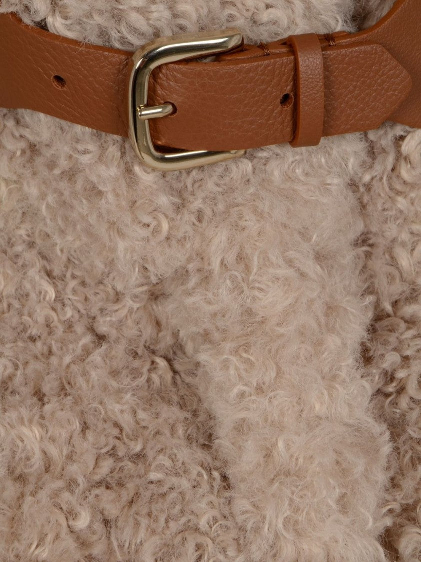 Herno Teddy Bear Texture Coat With High Collar