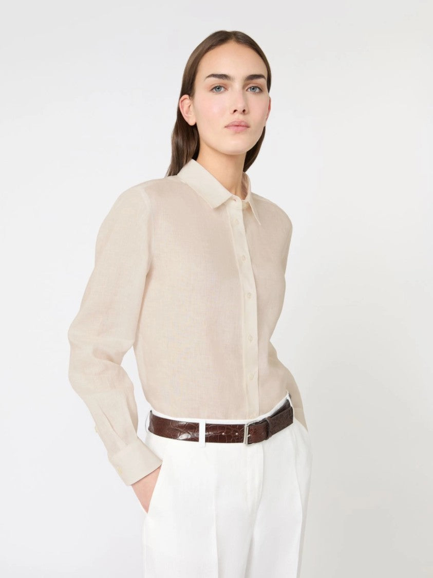 Max Mara Long-Sleeved Button-Down Shirt With Classic Collar
