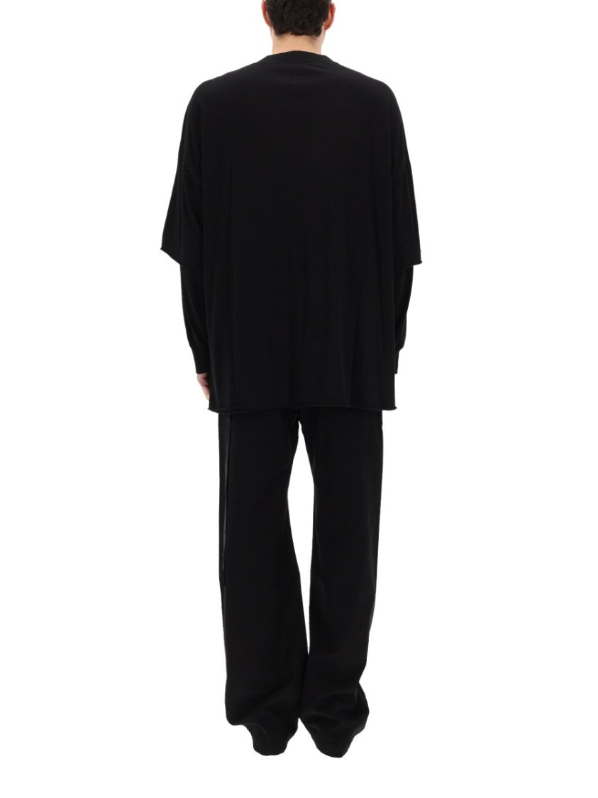 Drkshdw By Rick Owens Neutrals Tommy Hustler Layered Oversized Cotton T-Shirt
