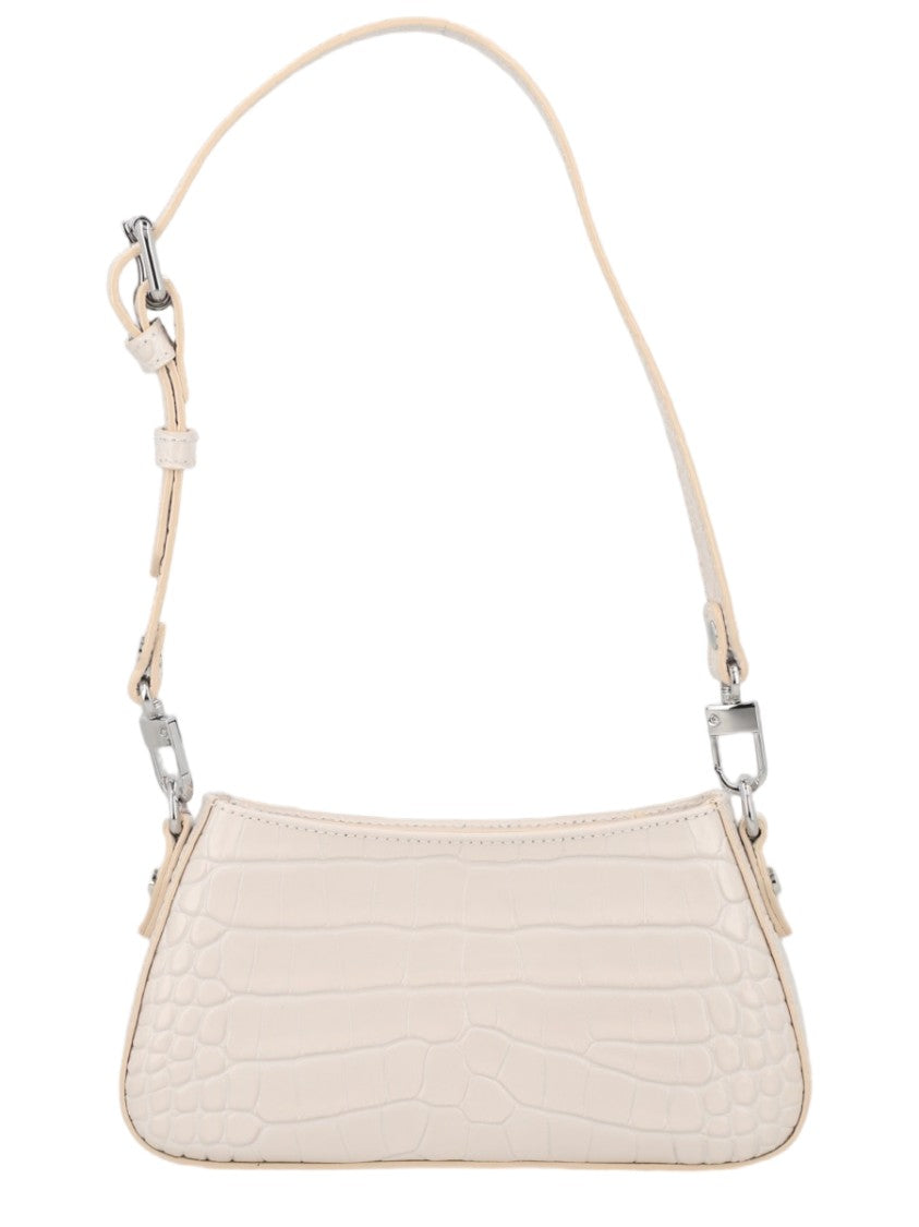 Vivienne Westwood Ivory Crocodile-Embossed Calf Leather Shoulder Bag