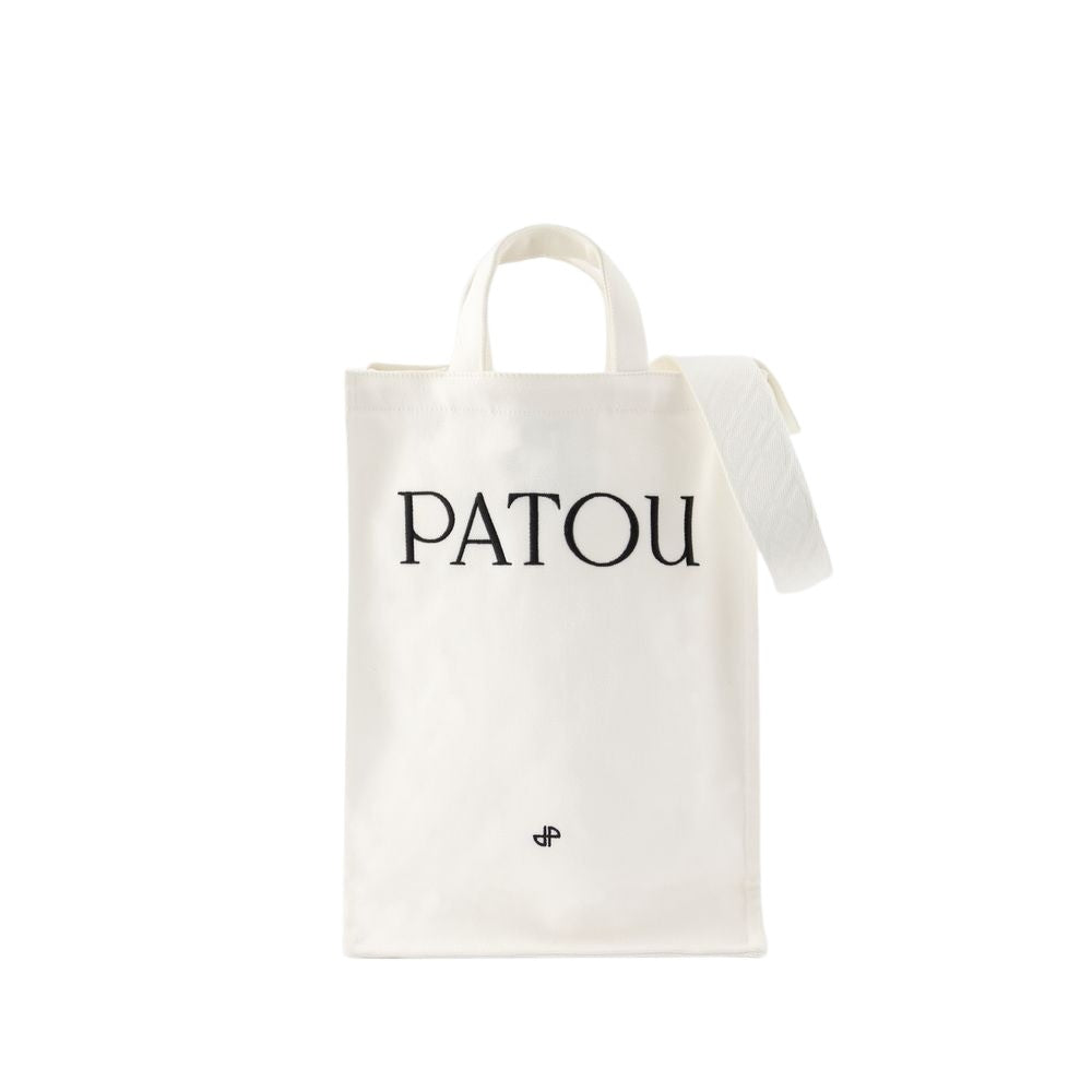 Patou Vertical Shopper Bag - Cotton - White