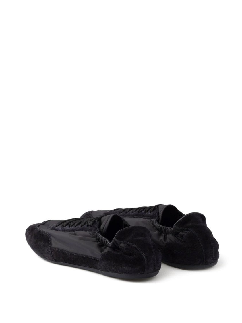 Prada Black Sleek Minimalist Suede Accents Sneakers