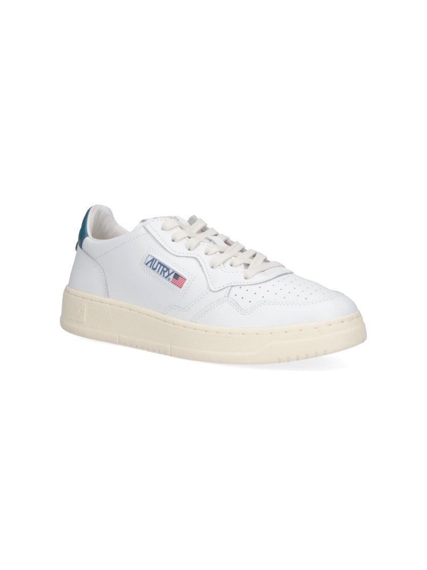 Autry Low-Top White Leather Sneakers With Perforated Detailing