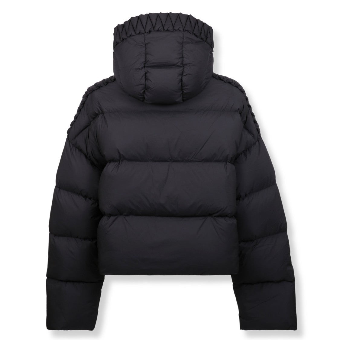 Raxxy Oversized Nylon Puffer Jacket With Geometric Detailing