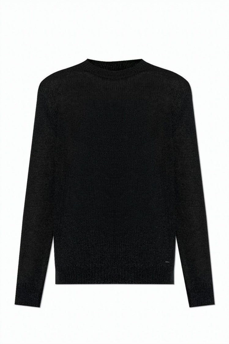 Dsquared2 Minimalistic Long-Sleeve Sweater In Black Mohair Blend