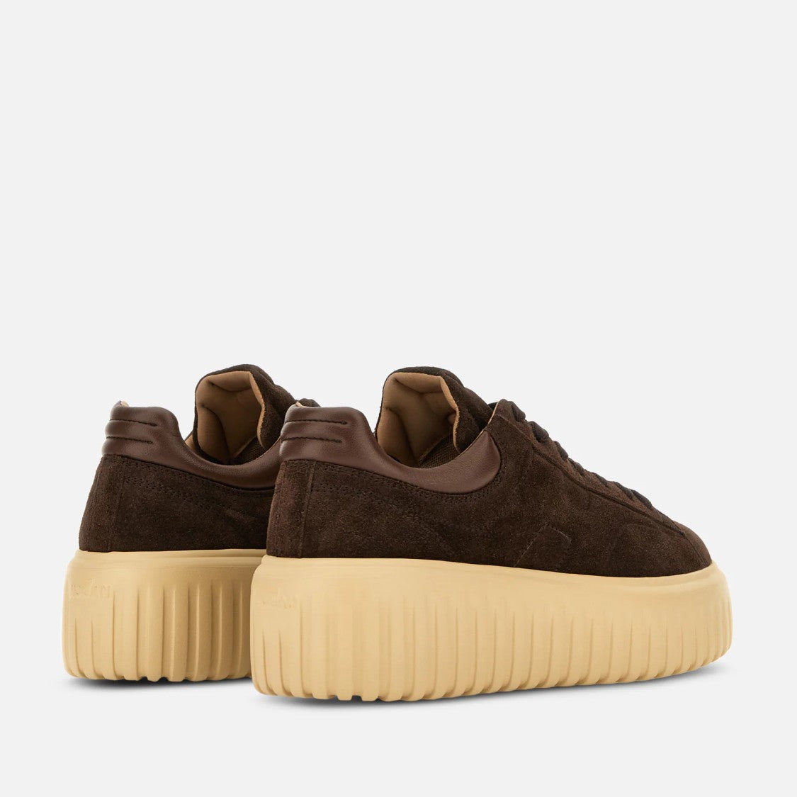 Hogan H-Stripes H Hogan Sneakers In Brown Calfskin
