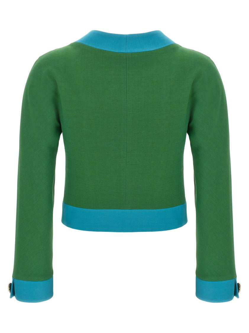 Valentino Garavani Bolero-Style Blazer With Contrast Piping