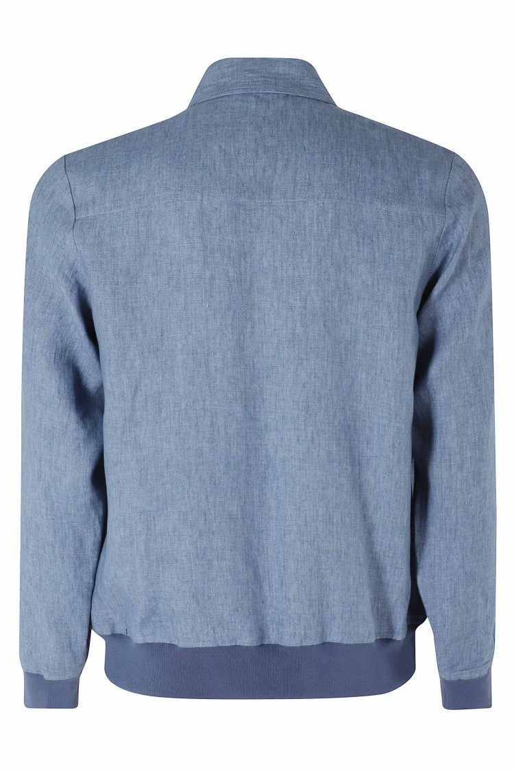 Gran Sasso Denim Zipped Elasticized Cuff Linen-Blend Jacket