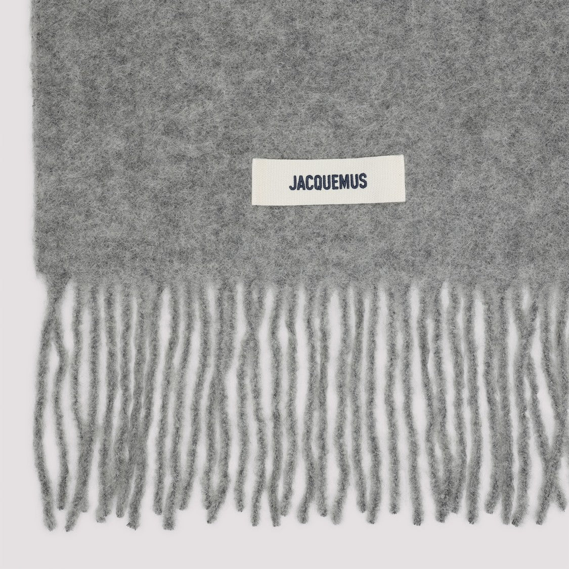 Jacquemus Heathered Grey Alpaca-Wool Blend Scarf