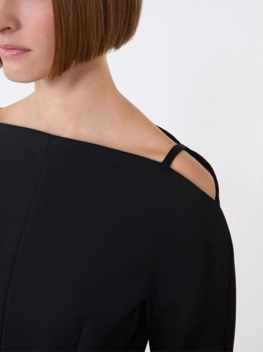 Sportmax Black Hourglass Silhouette Cady Mini Dress