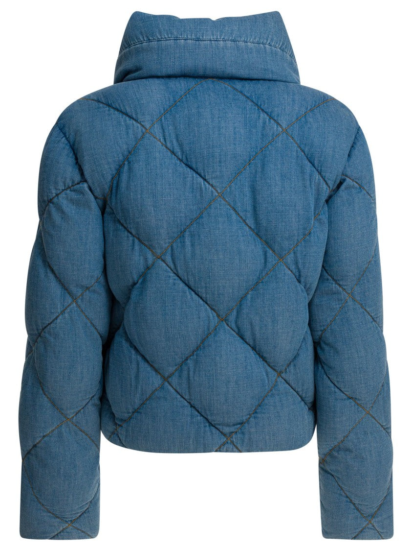 Thelaurent Cropped Quilted Jacket With Double-Breasted Design