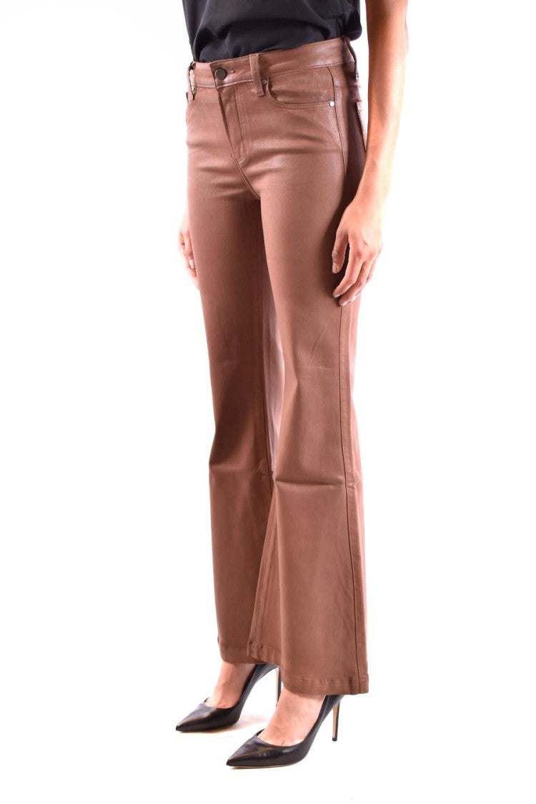 Paige High-Waisted Flared Jeans In Cognac With Finish