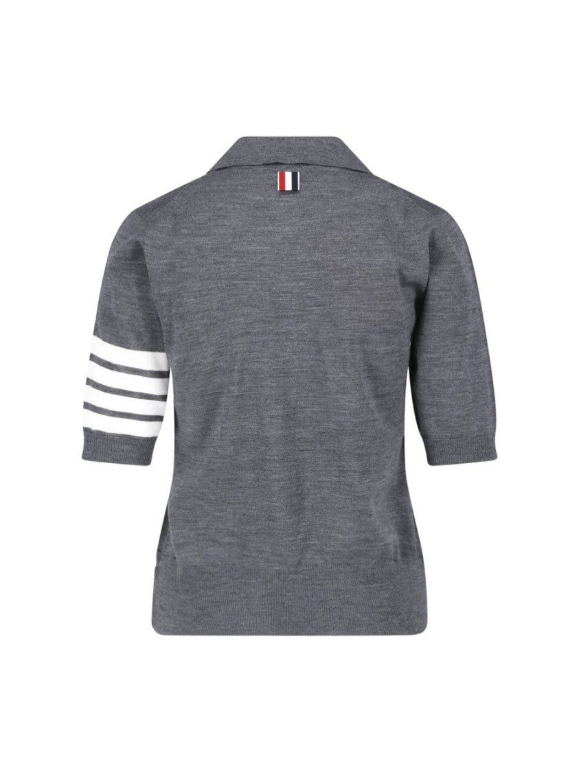 Thom Browne Short-Sleeved Polo Shirt With Classic Collar