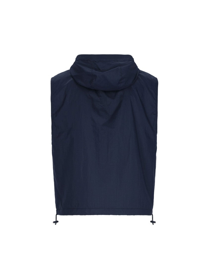 Thom Browne "4-Bar" Hooded Vest – Navy