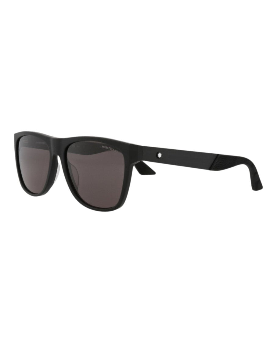 Montblanc Square-Frame Recycled Acetate Sunglasses With Saddle Nose Bridge