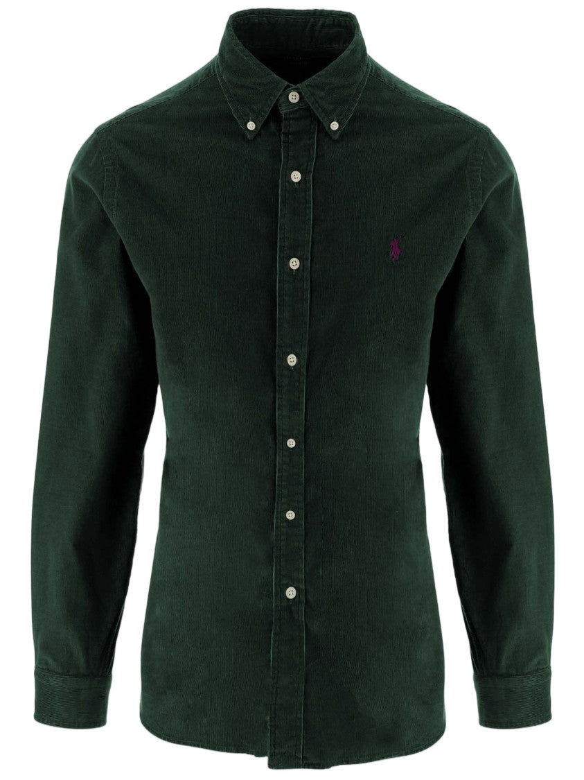 Polo Ralph Lauren Ribbed Cotton Velvet Shirt With Button-Down Collar