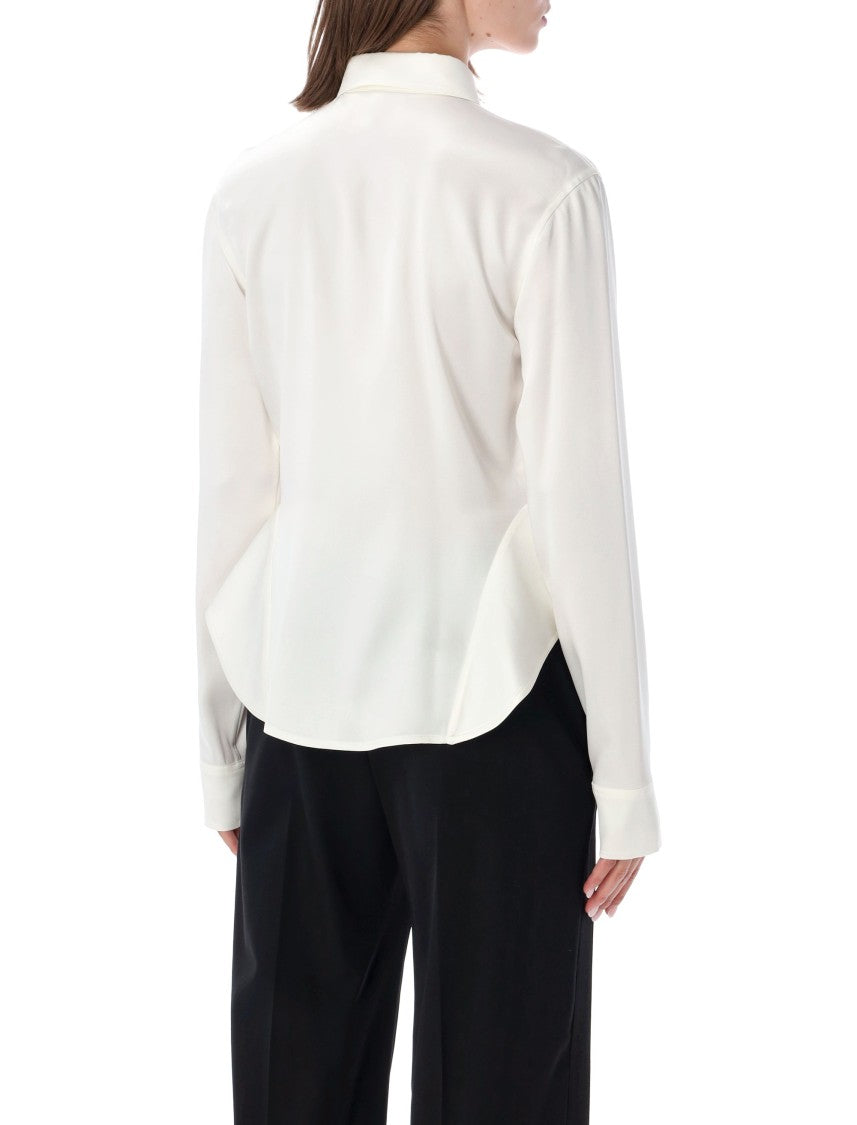 Stella Mccartney Peplum-Style White Shirt With Classic Button-Down Front