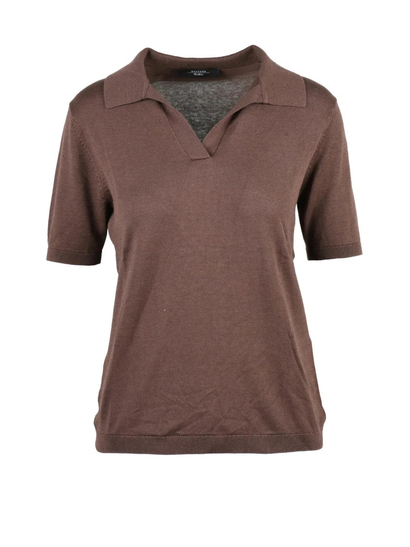 Max Mara Knit Polo Shirt In Luxurious Silk-Cotton Blend