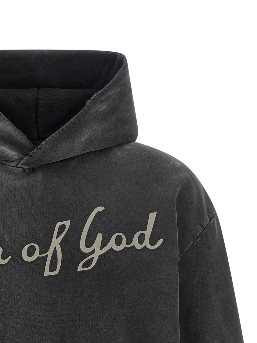 Fear Of God '26' Graphic Used-Effect Cotton Hoodie
