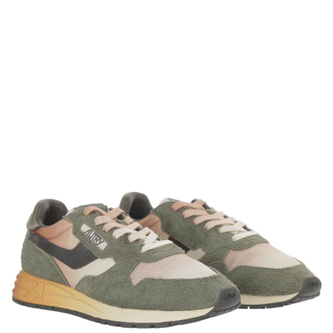 Autry Round Toe Sneakers With Contrast Padded Heel