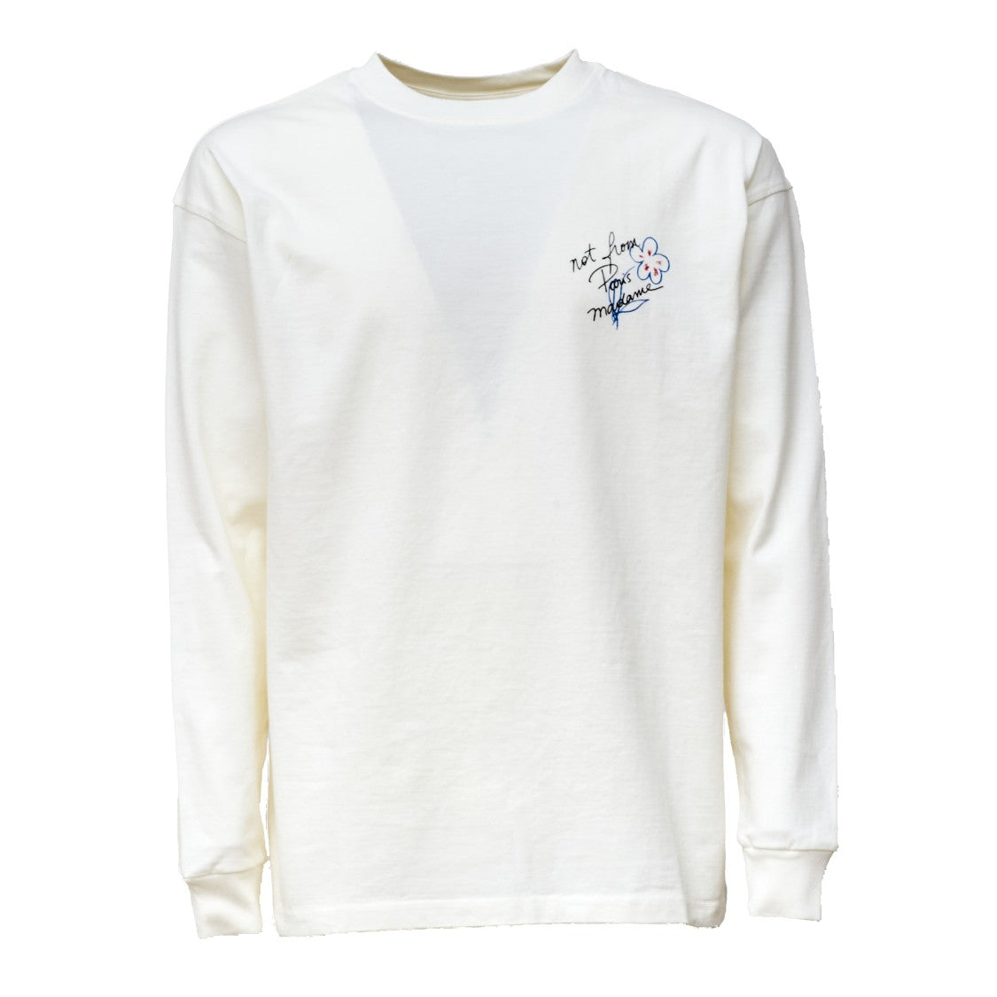 Drôle De Monsieur Esquisse Slogan Long Sleeve T-Shirt