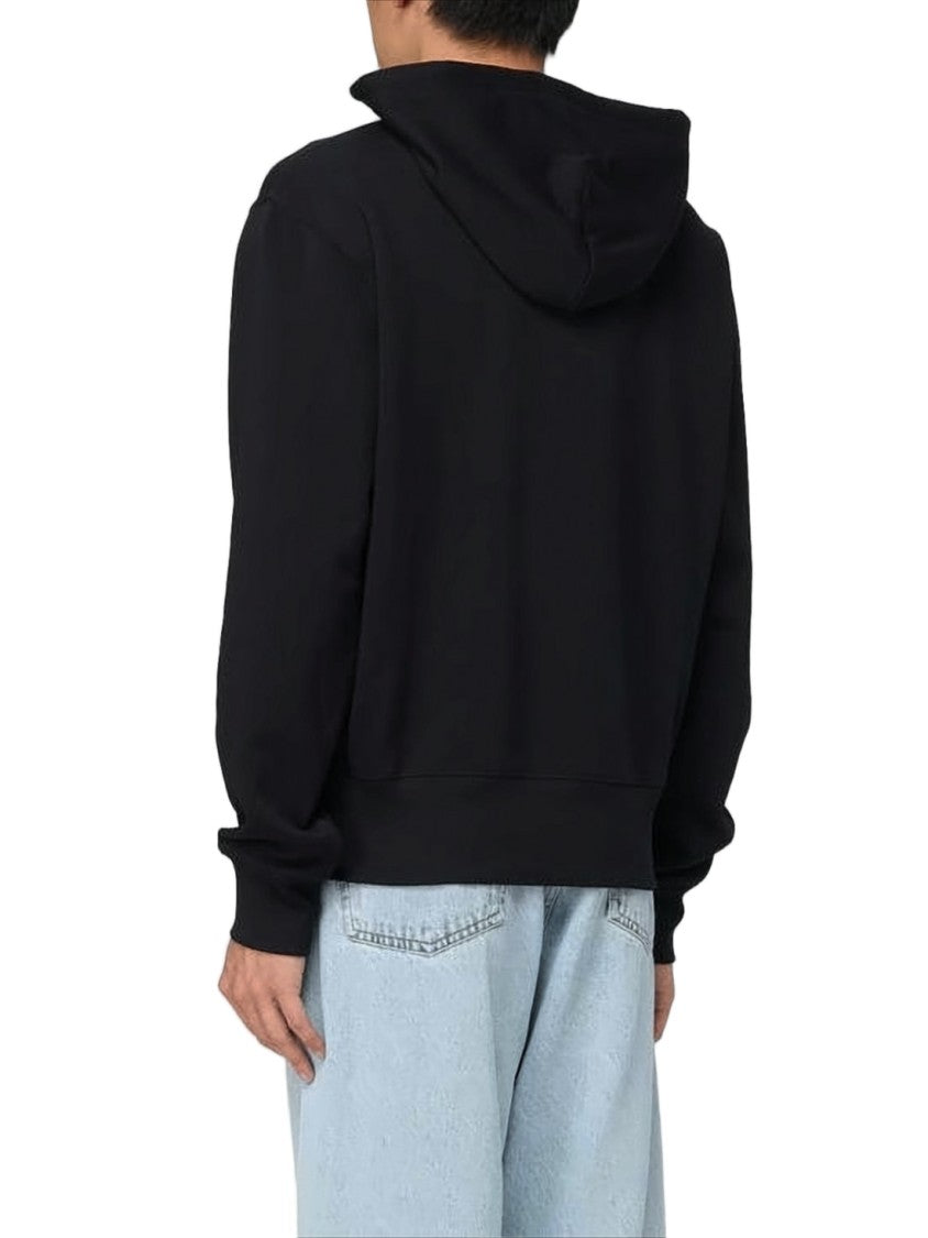 Acne Studios Classic Black Cotton Hoodie With Drawstring
