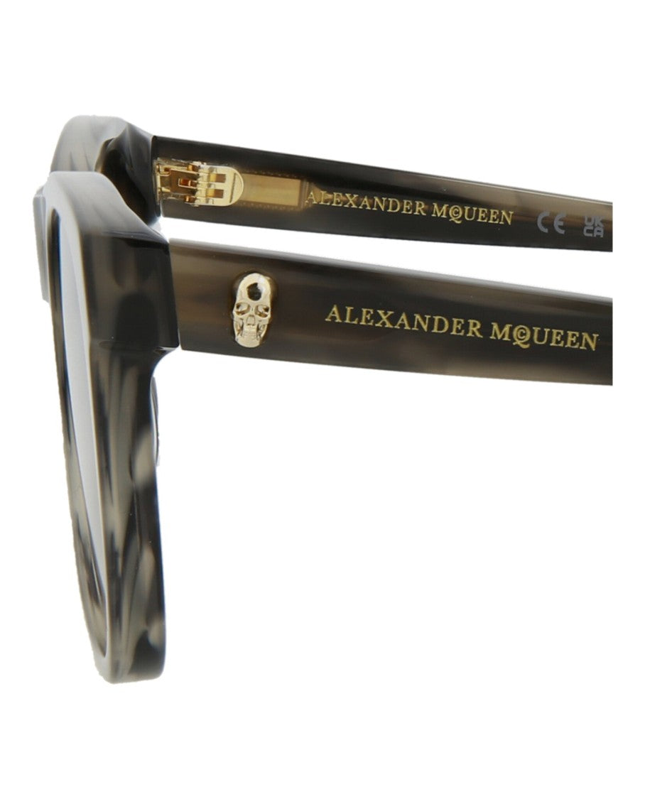 Alexander Mcqueen Square-Frame Acetate Sunglasses With Saddle Nose Bridge