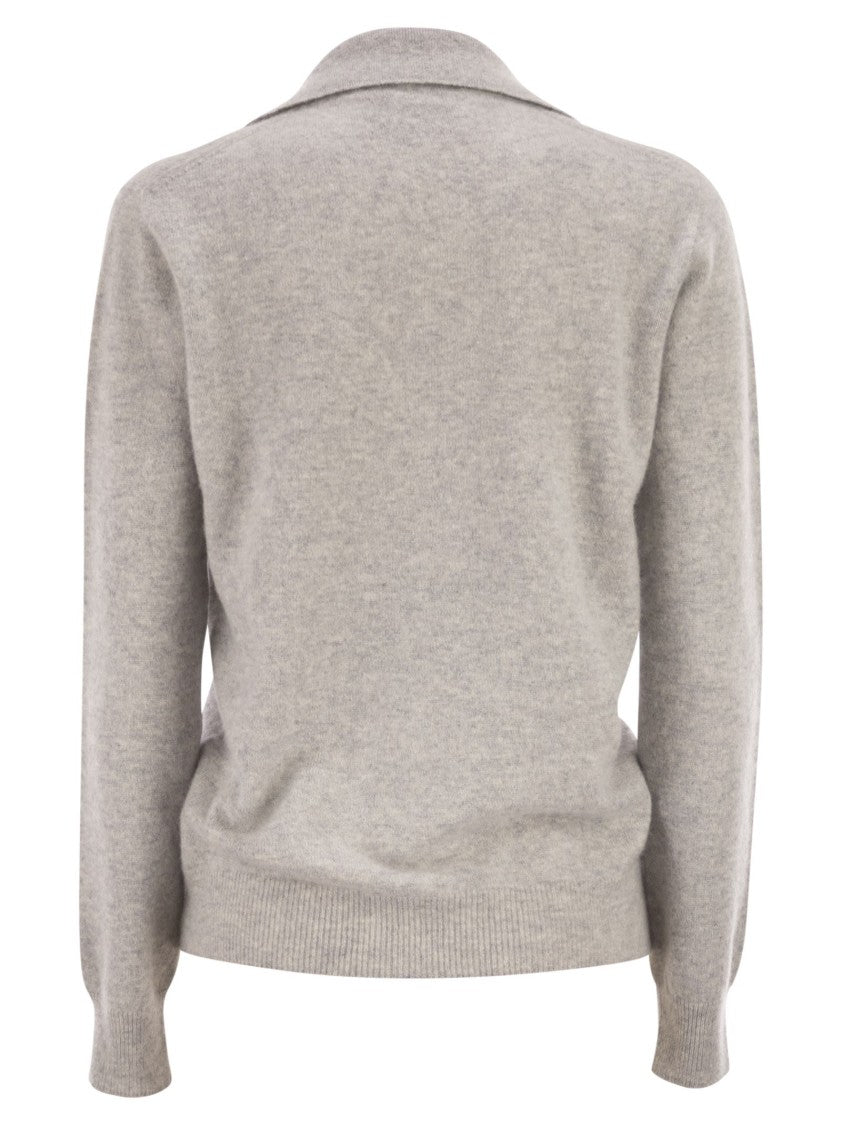 Vanisé Patty - V-Neck Jumper With Polo Collar