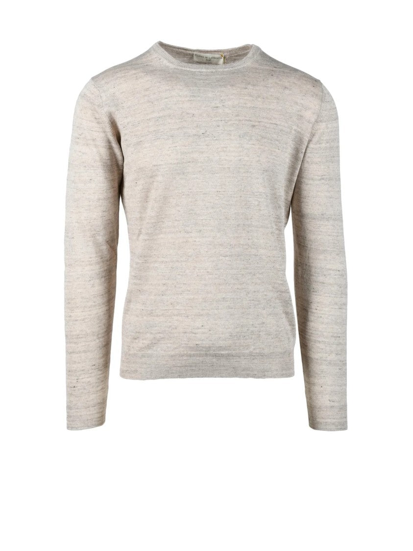 Filippo De Laurentiis Beige Relaxed Fit Linen-Cotton Sweater