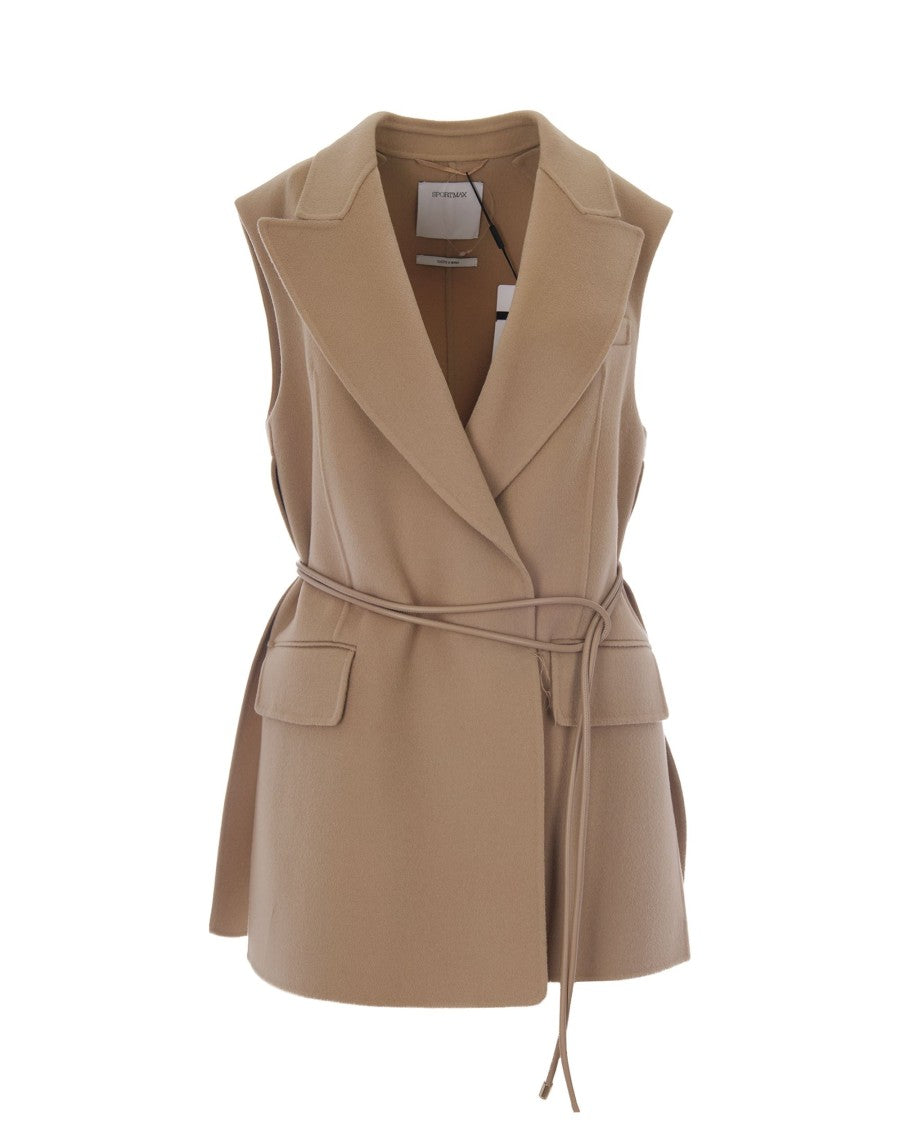 Sportmax Sleeveless Double-Breasted Blazer With Tubular Belt