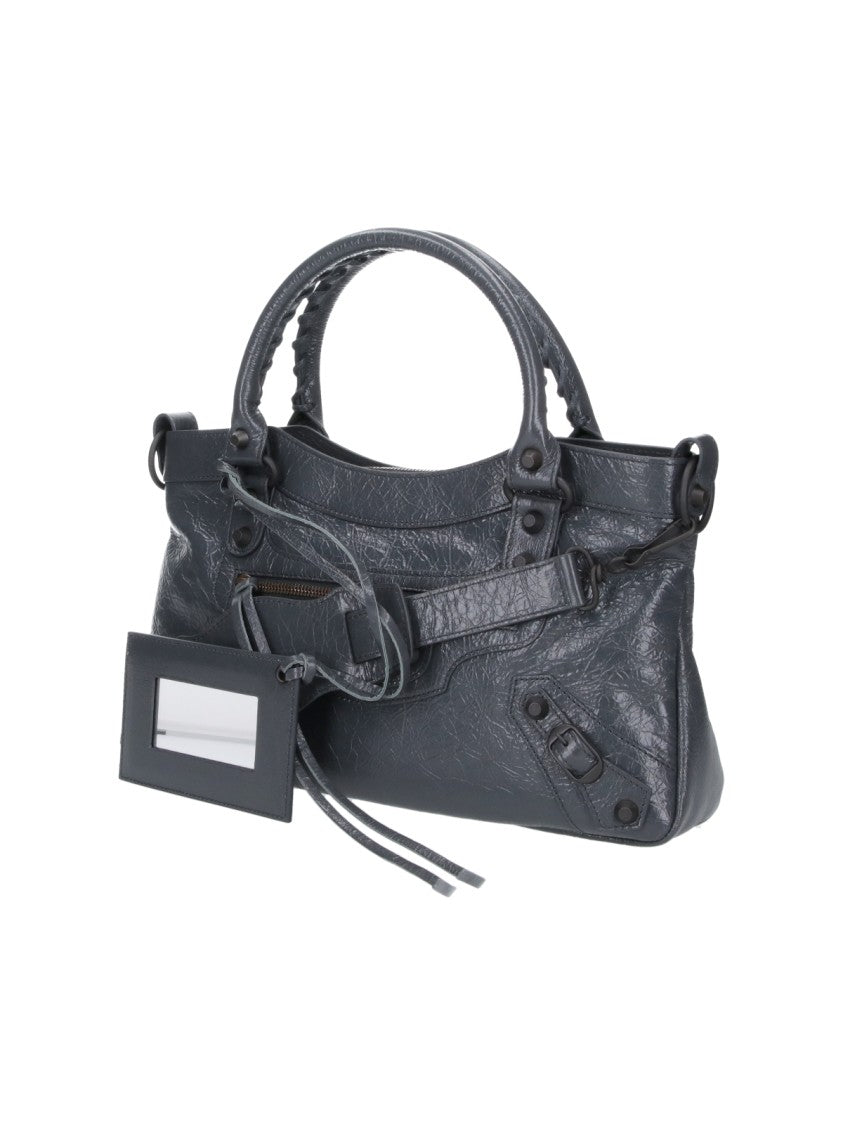 Balenciaga Grey Soft Lamb Leather Le City First Shoulder Bag