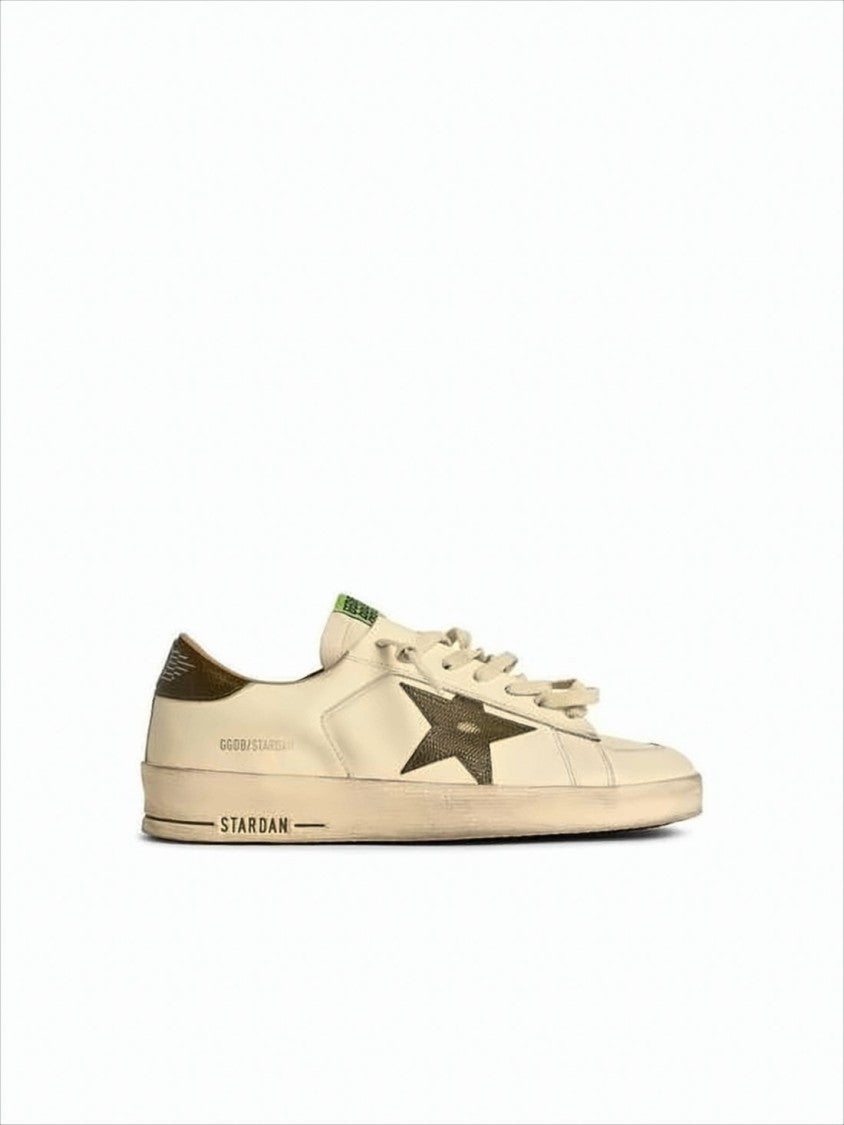 Golden Goose Beige Leather Low-Top Sneakers