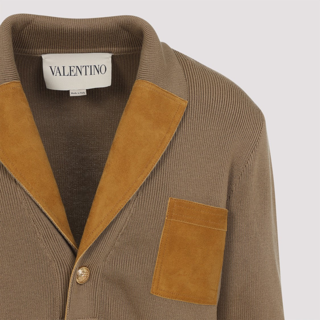 Valentino Light Brown Virgin Wool Cardigan
