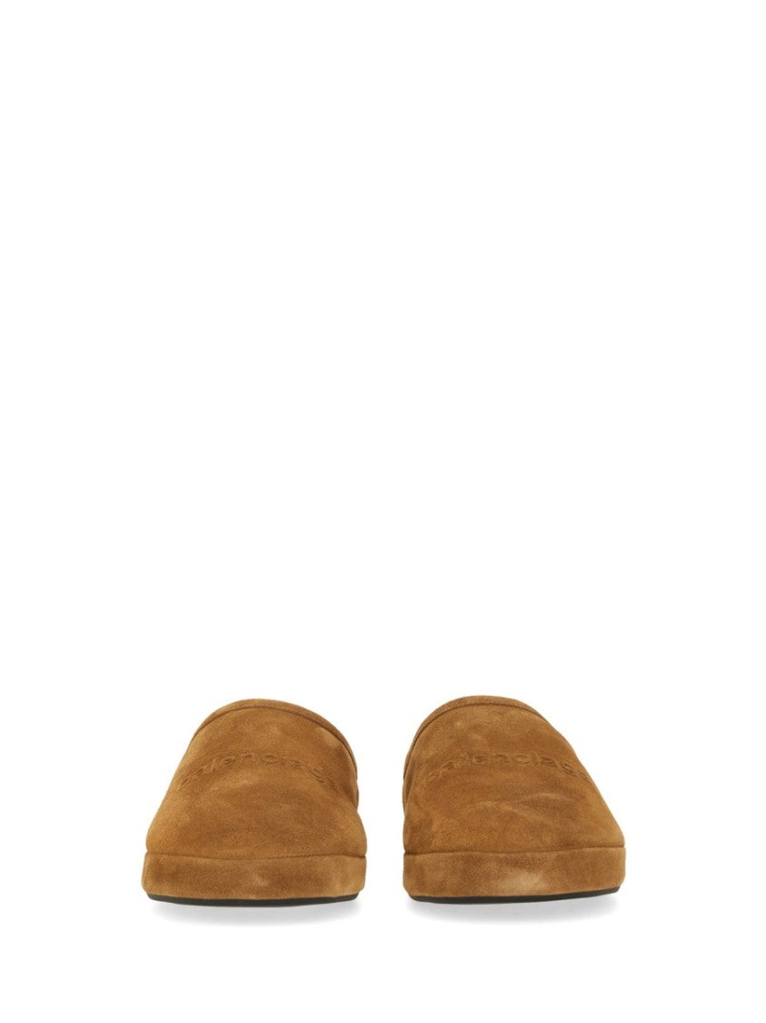 Balenciaga Alaska Shearling-Lined Calfskin Slippers