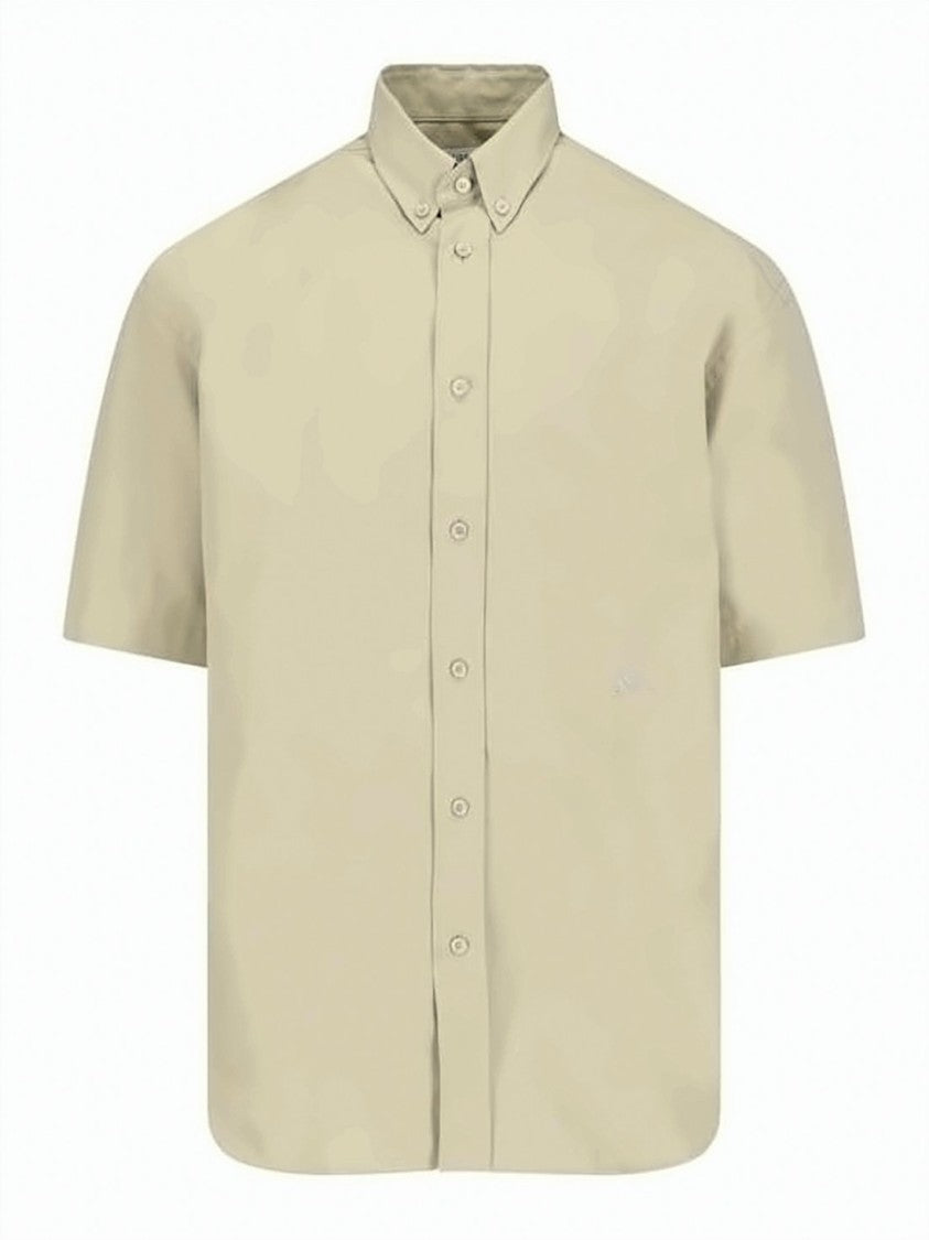 Burberry Classic Button-Down Short-Sleeve Shirt With Embroidered Logo