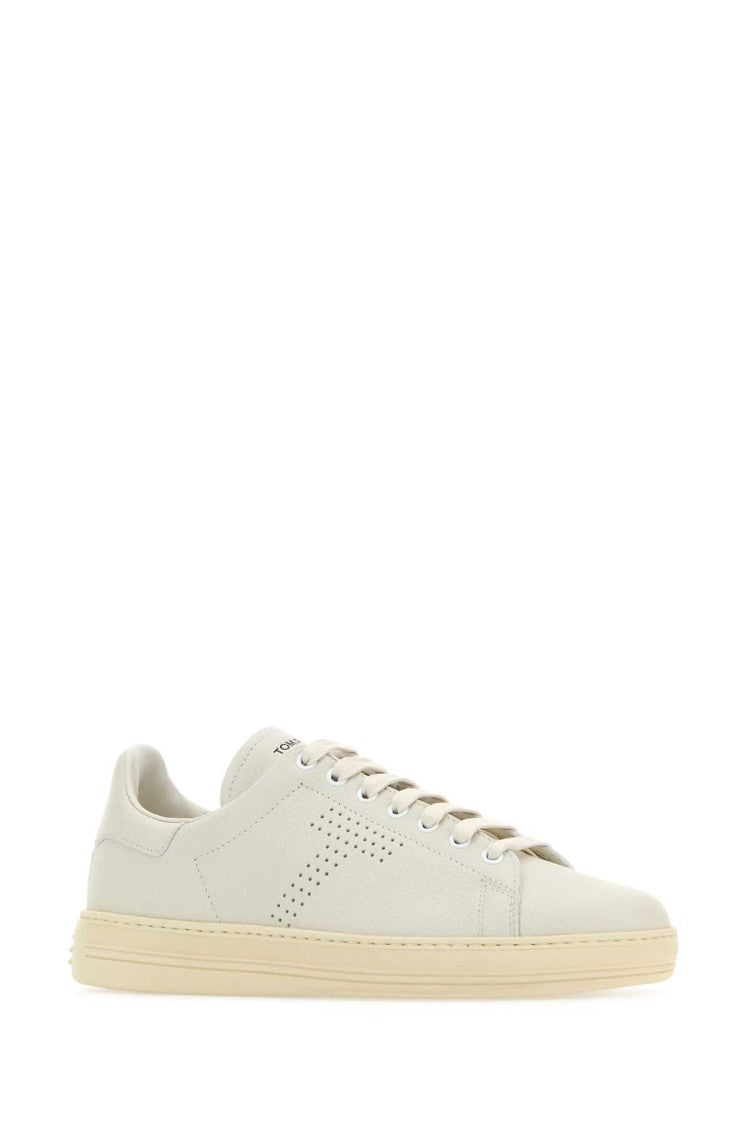Tom Ford White Leather Warwick Sneakers