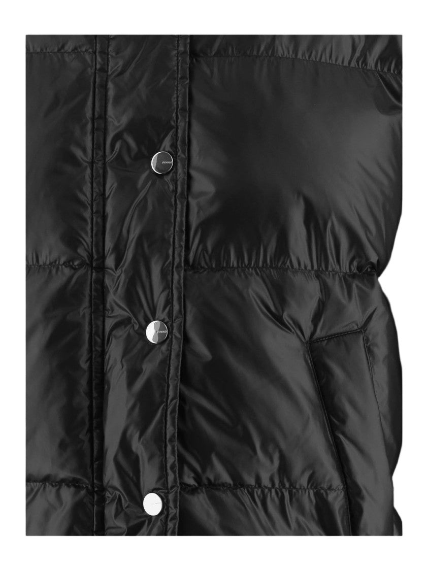 Pinko Cropped Puffer Jacket With High Collar And Hood