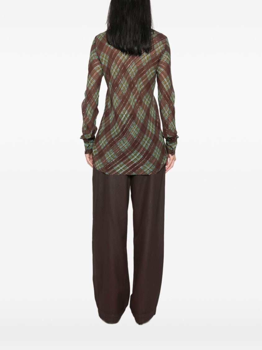 Dries Van Noten Diagonal Plaid Button-Down Shirt