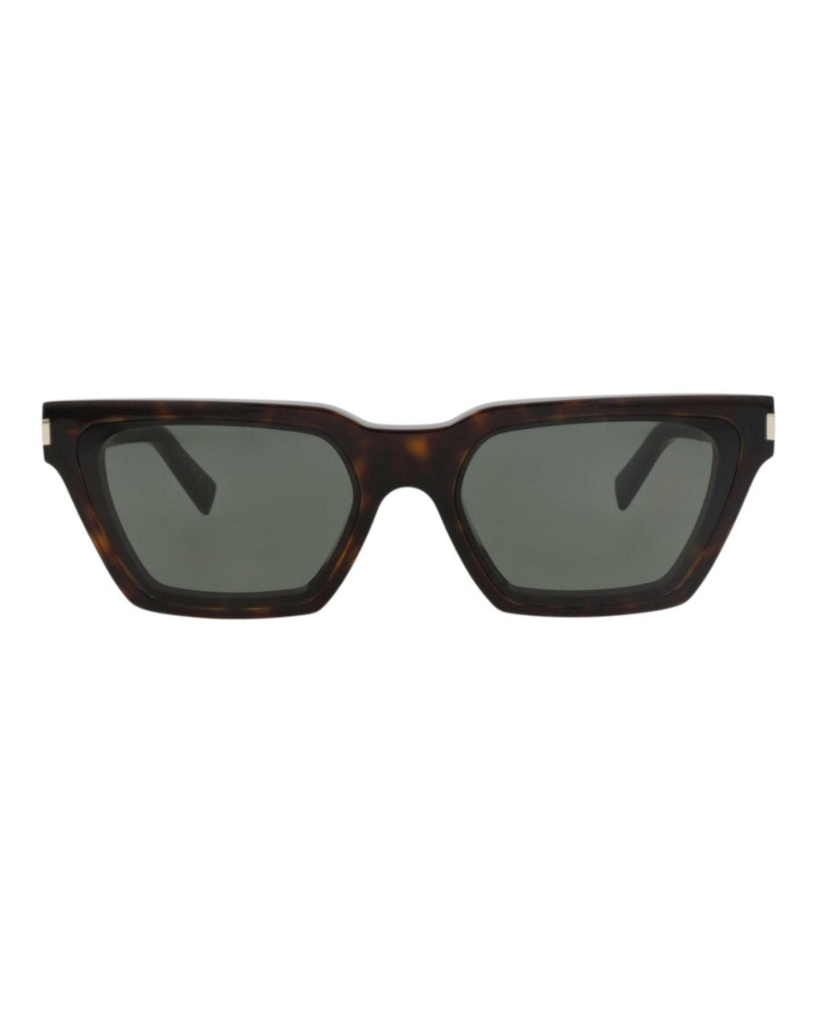 Saint Laurent Cat Eye Sunglasses In Recycled Acetate With Tortoiseshell Pattern