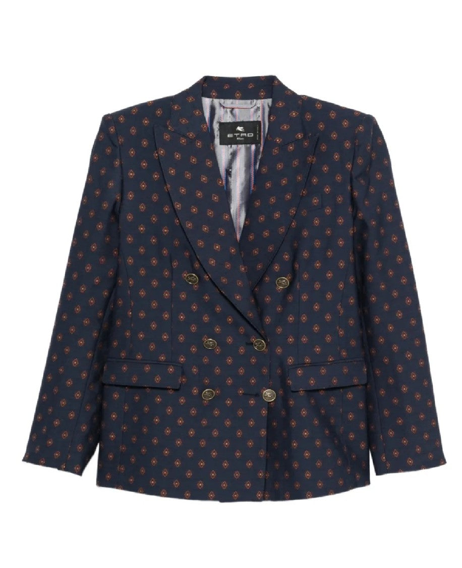 Etro Double-Breasted Navy Jacket