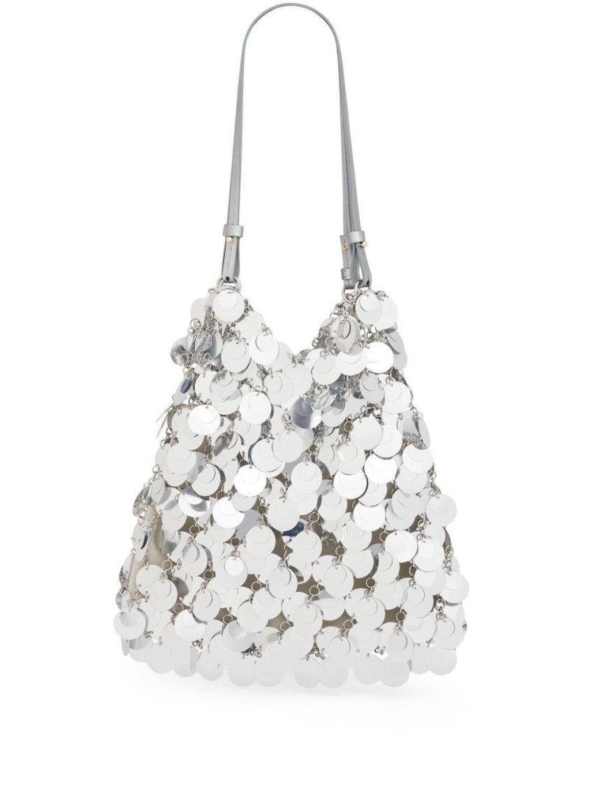 Rabanne Large Sparkle Silver Shoulder Bag