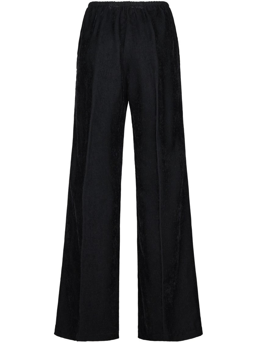 Forte Forte Fluid Ribbed Velvet Elasticated Wide-Leg Pants