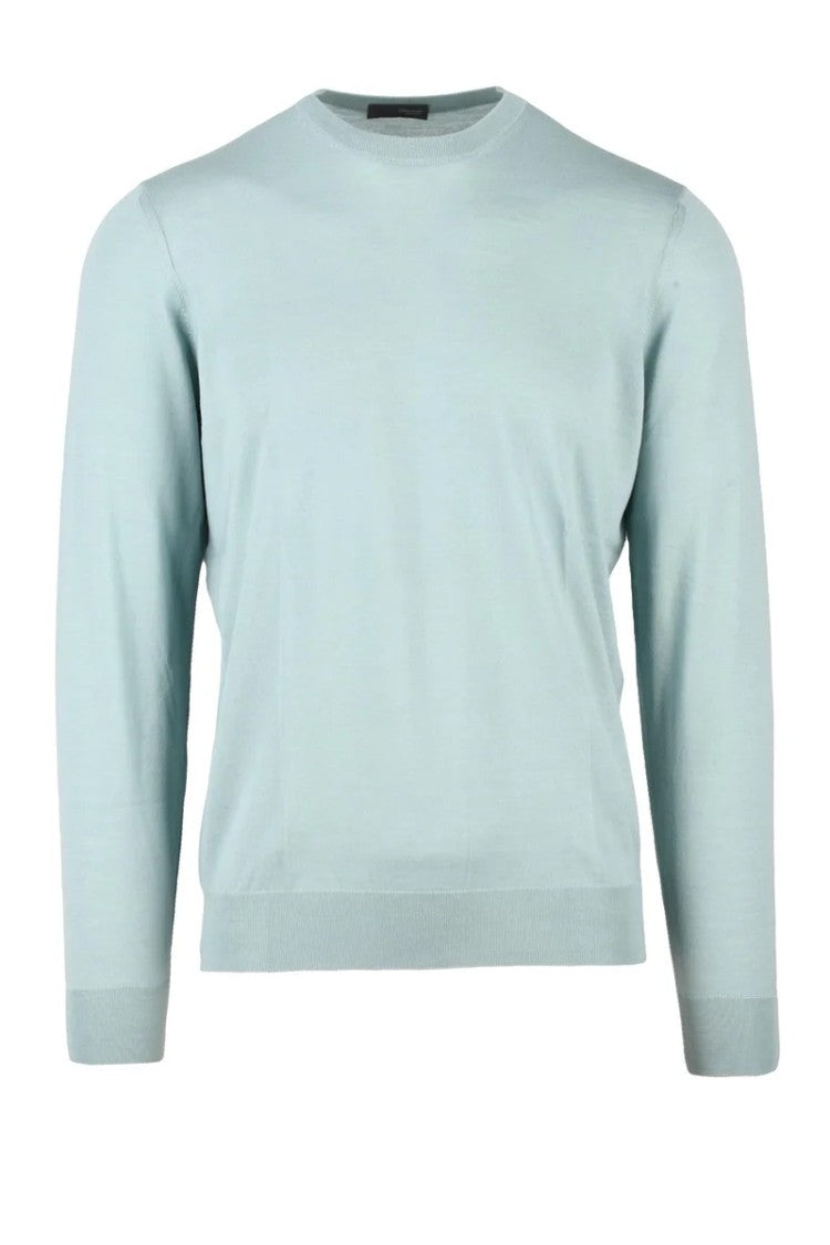 Drumohr Thin Merino Wool Crew Neck Pullover - Aqua Green